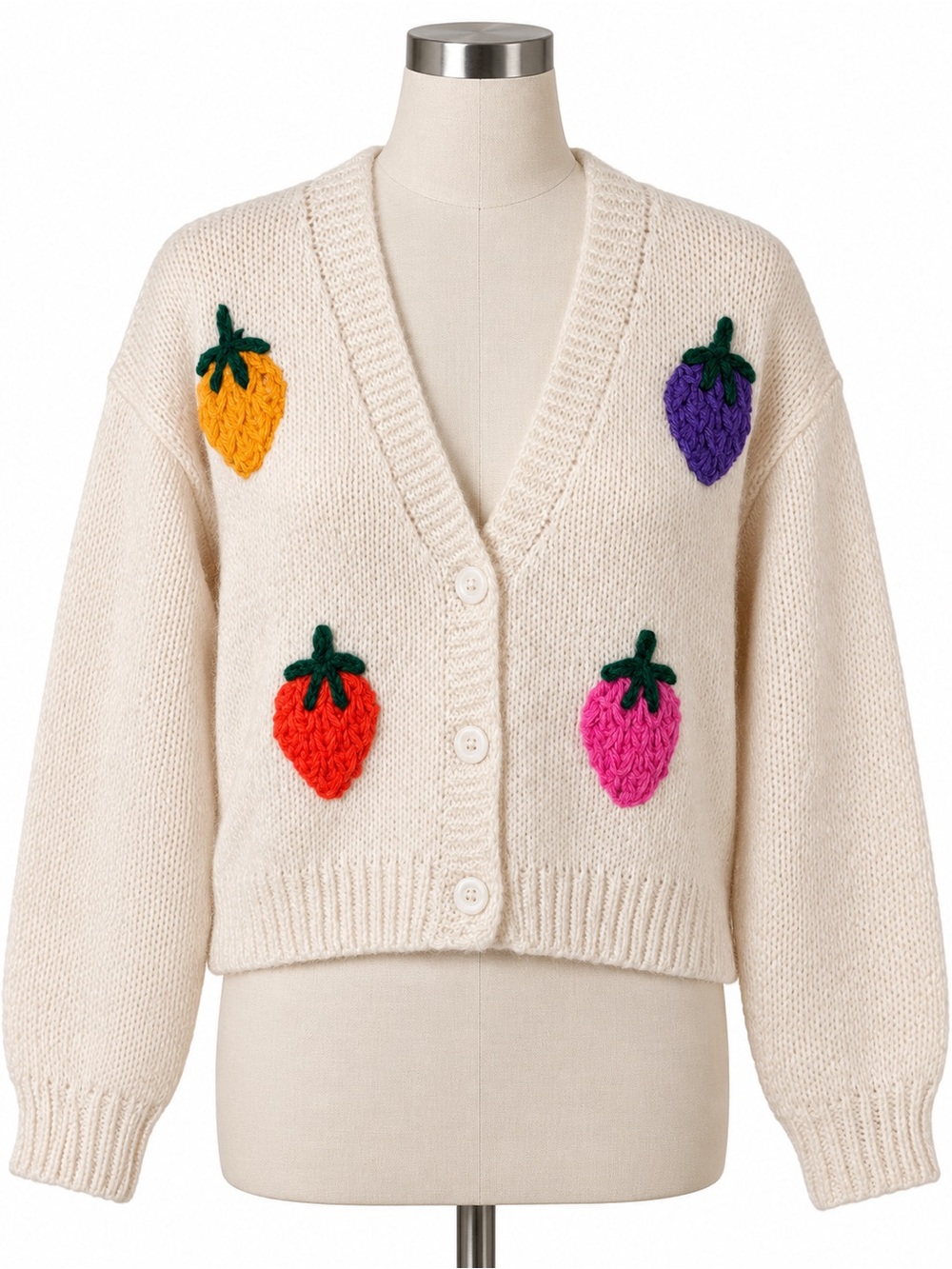 Macy & Taylor Chunky Strawberry Knit Cardigan OS